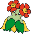 Vileplume, um Pokémon do tipo planta com morfologia baseada em