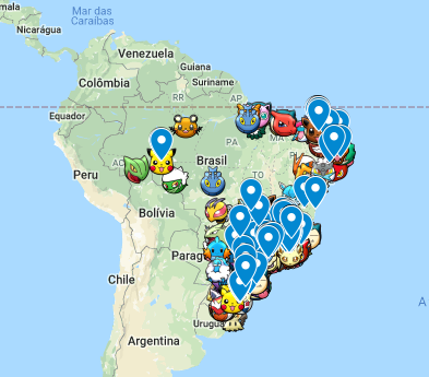 Fã brasileiro cria mapa para localizar jogadores de Pokémon